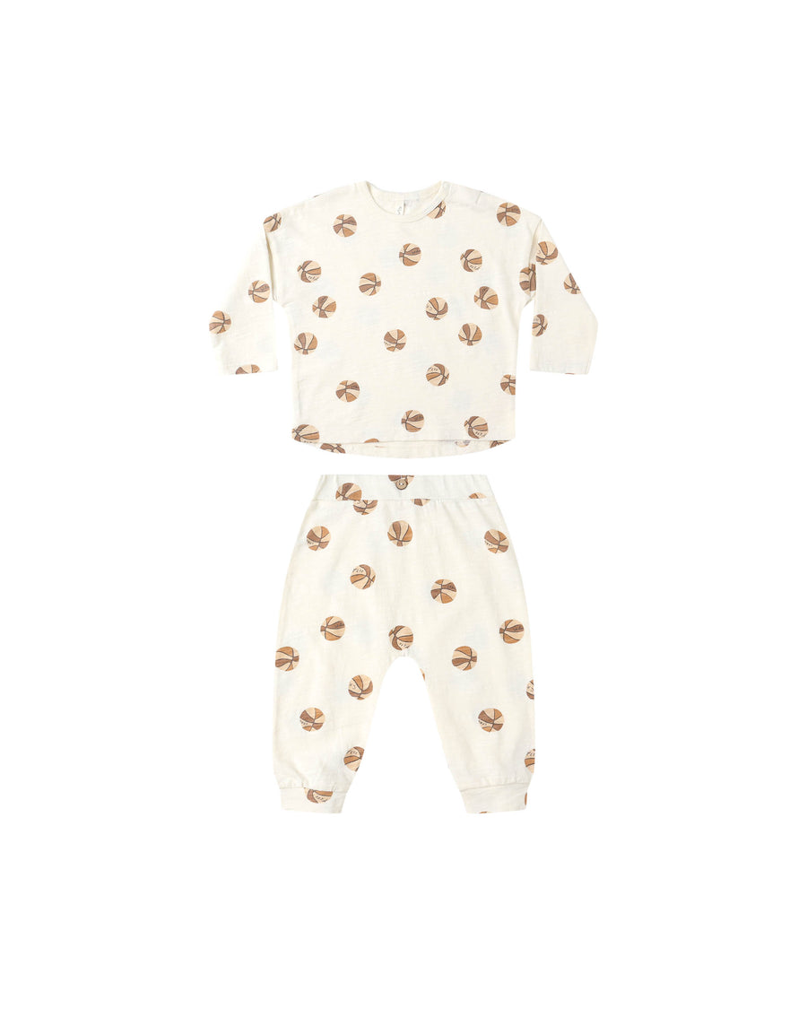 Basketball Long Sleeve Tee & Pant Set