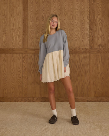 Teen Dusty Blue Sweatshirt Dress
