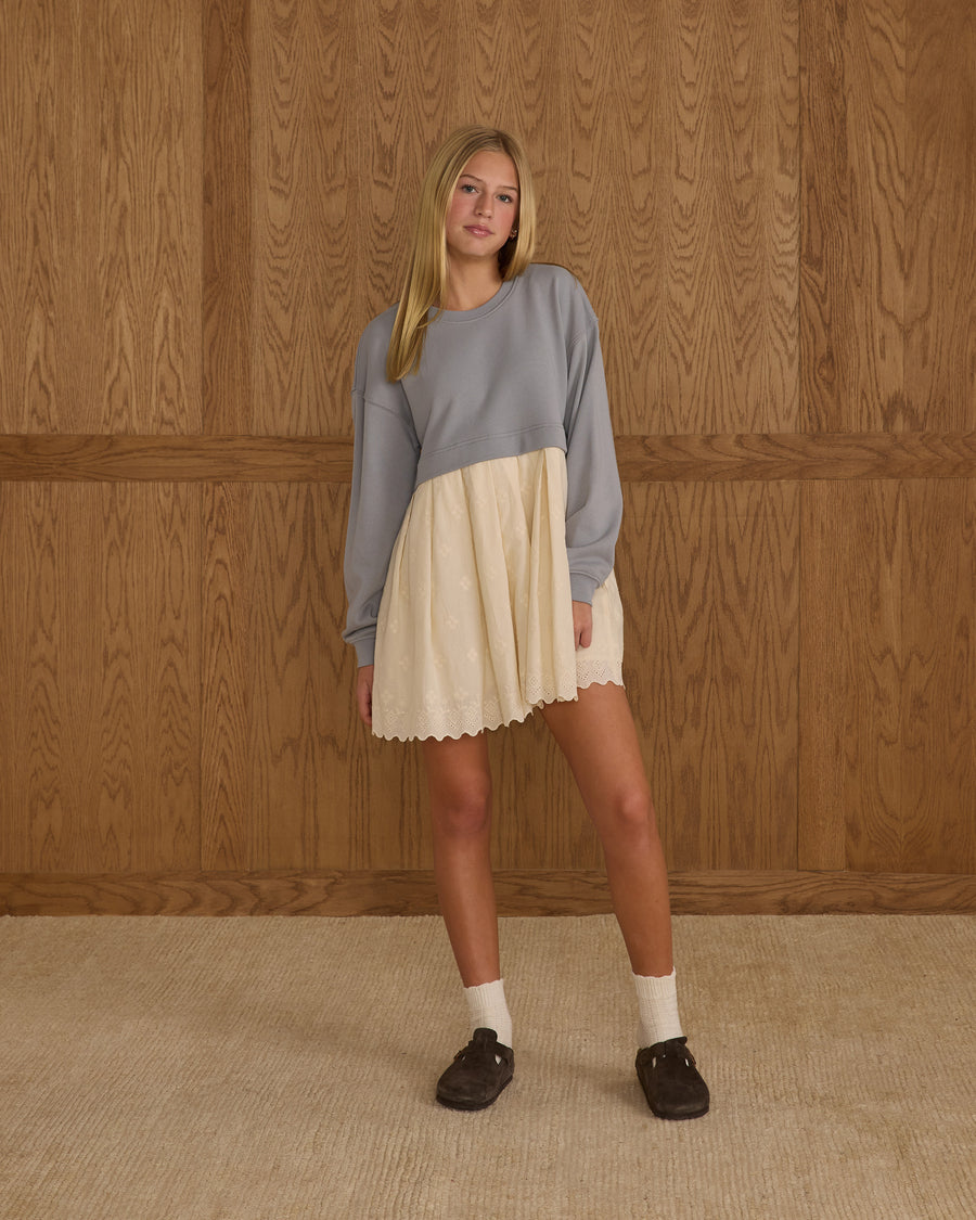 Teen Dusty Blue Sweatshirt Dress