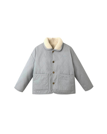 Dusty Blue Quilted Winter Coat