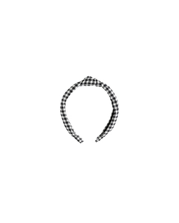 Black Gingham Knotted Headband