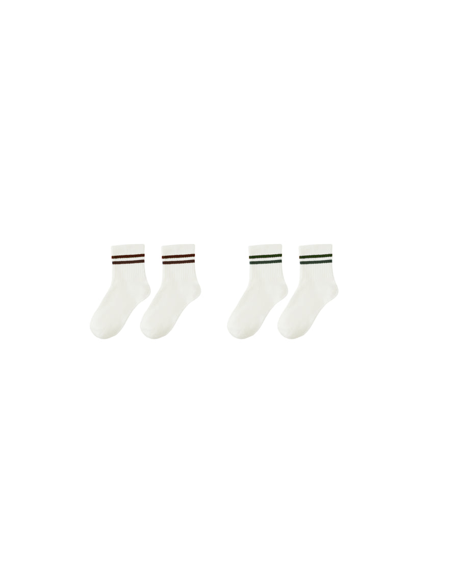 Brown & Green Stripe Socks