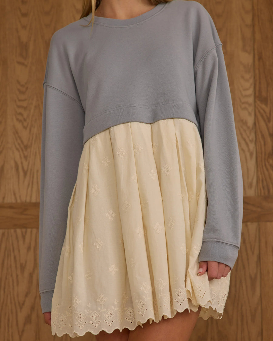 Teen Dusty Blue Sweatshirt Dress