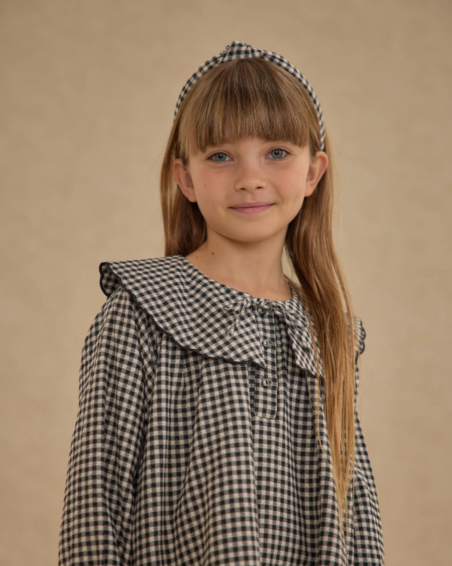 Black Gingham Knotted Headband