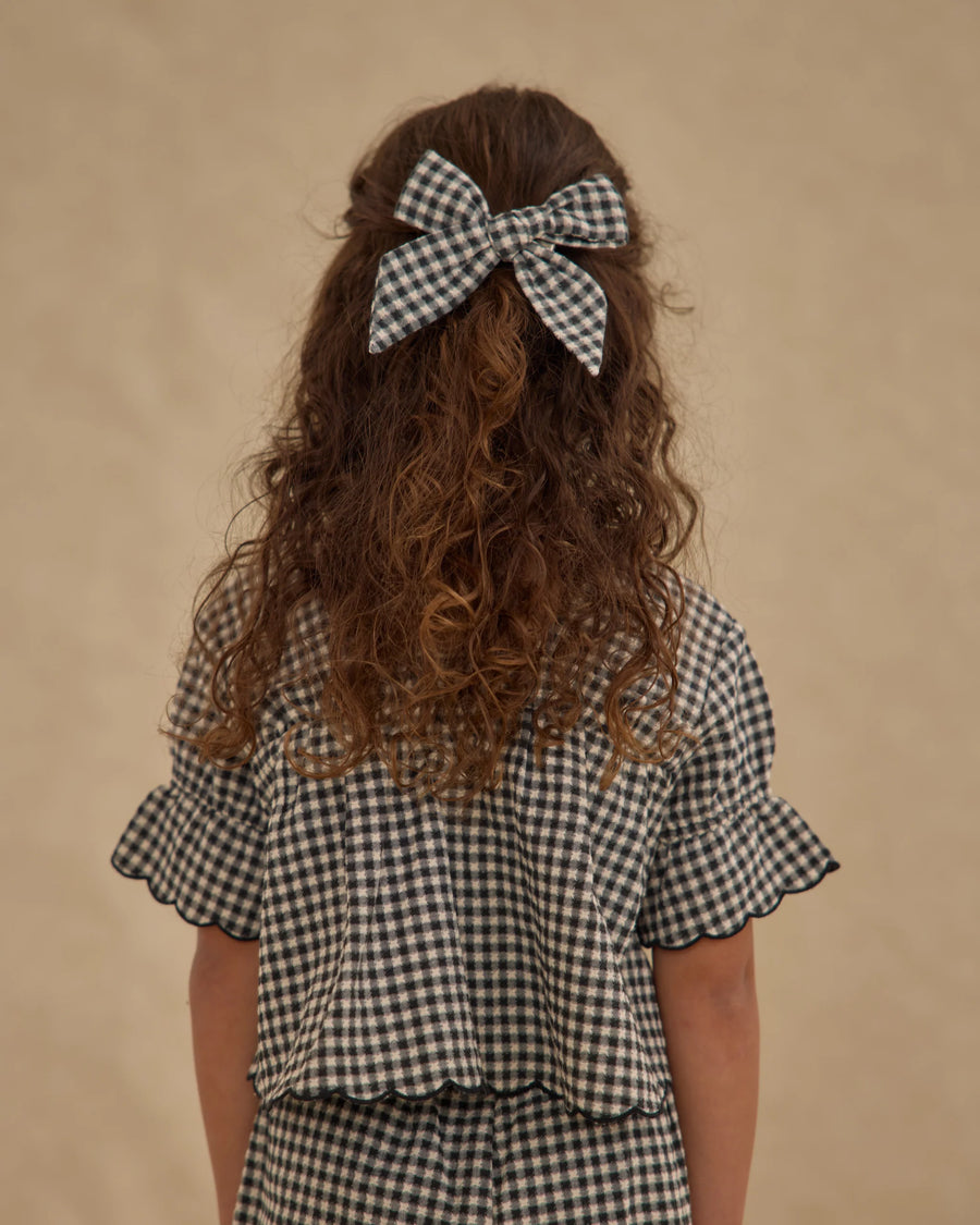 Black Gingham Bow