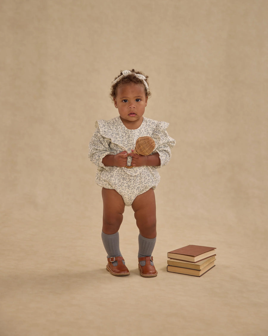 Blue Vines Baby Bow Headband