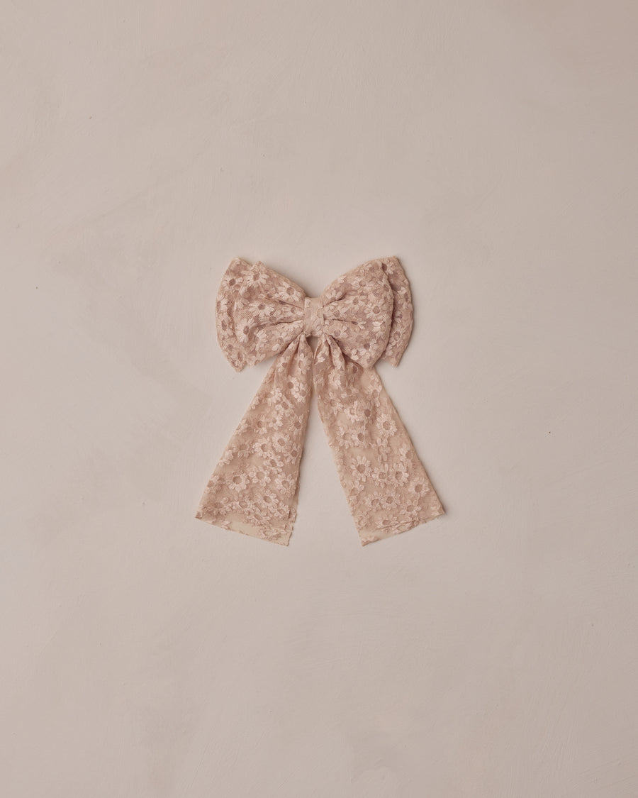 Rose Embroidered Daisy Alice Bow