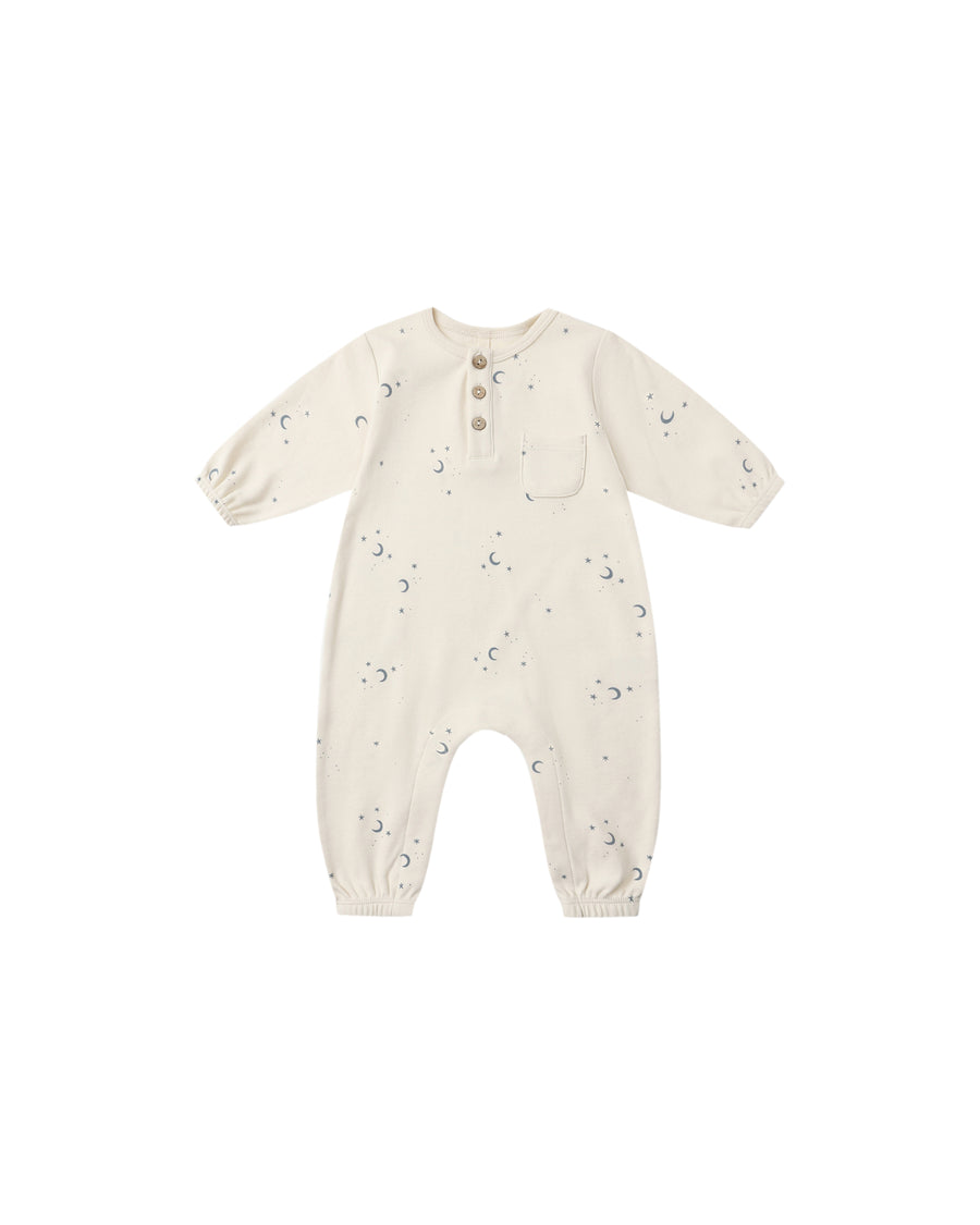 Moons Long Sleeve Pocket Jumpsuit