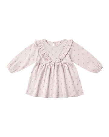 Lilac Ditsy Long Sleeve Ruffle Dress