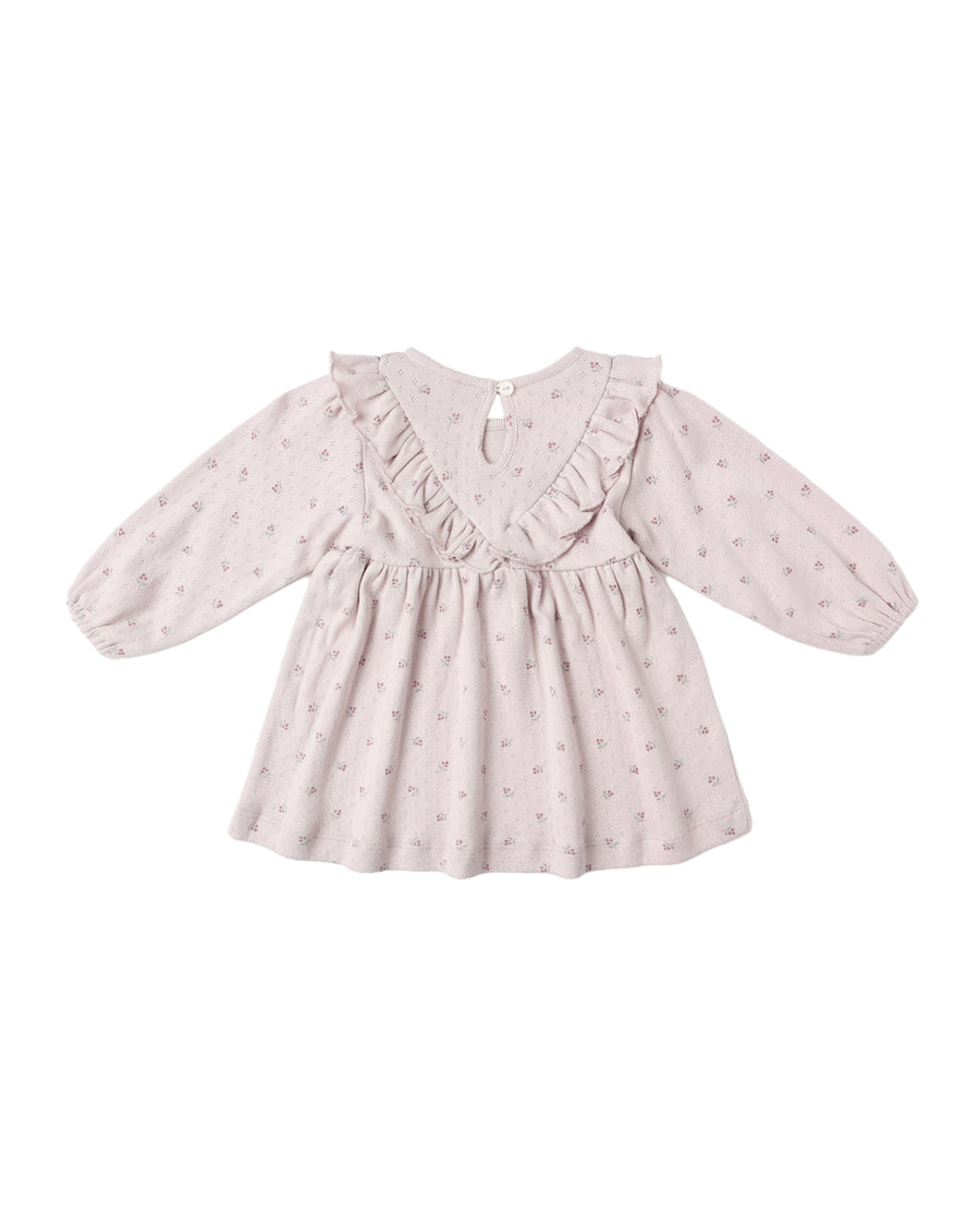 Lilac Ditsy Long Sleeve Ruffle Dress