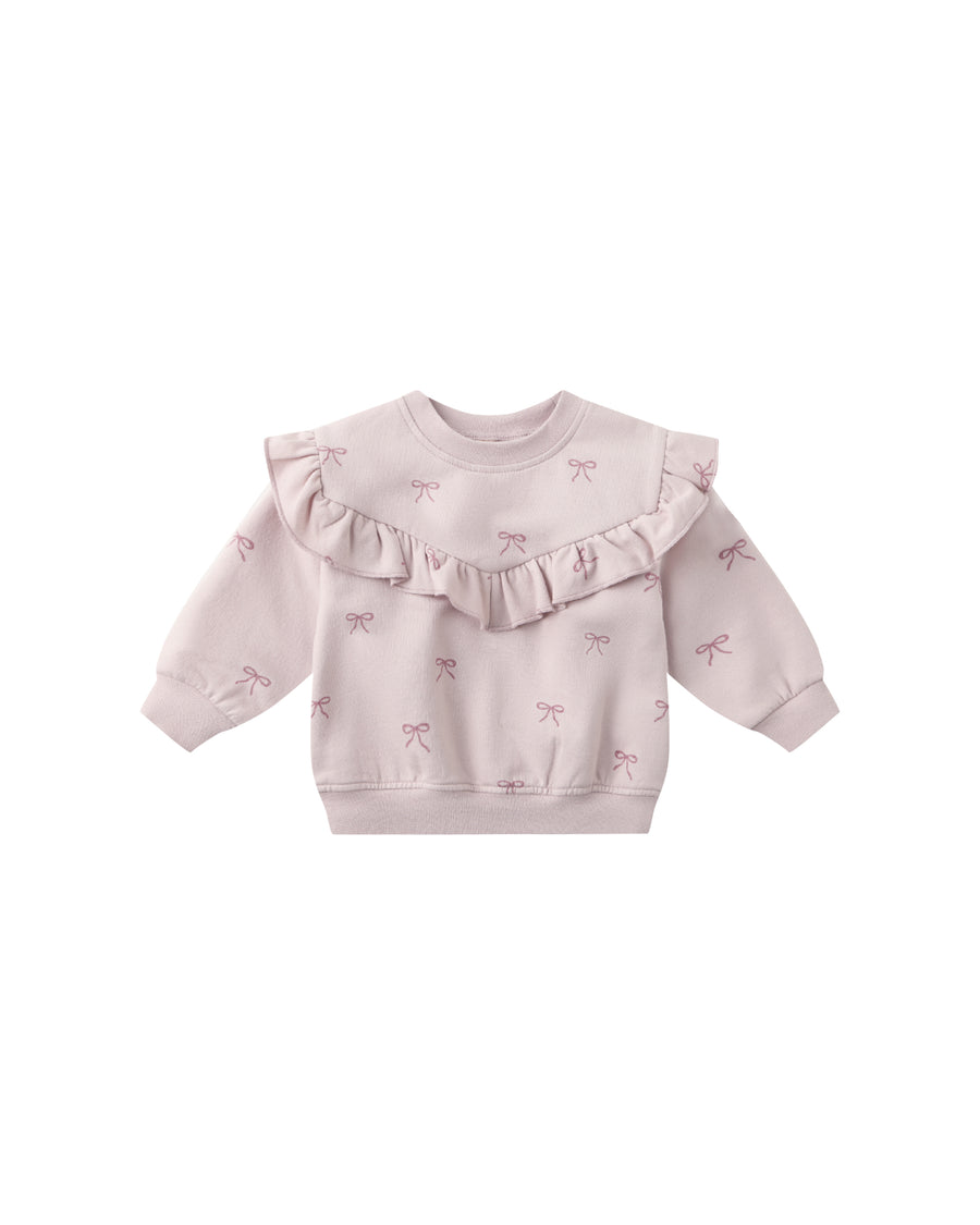 Bows Ruffle Fleece Sweatshirt