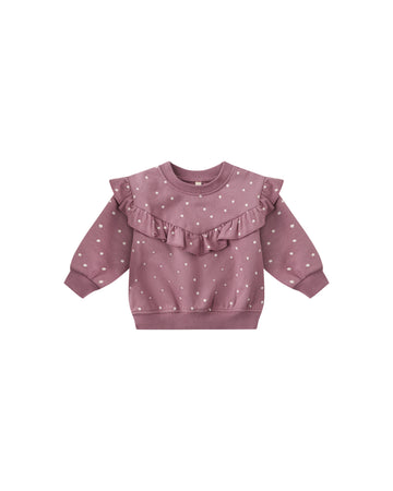 Polka Dots Ruffle Fleece Sweatshirt