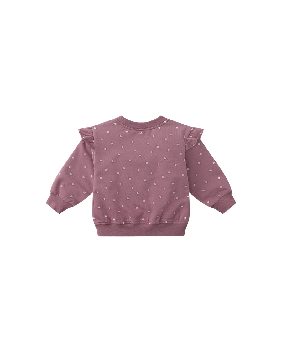 Polka Dots Ruffle Fleece Sweatshirt
