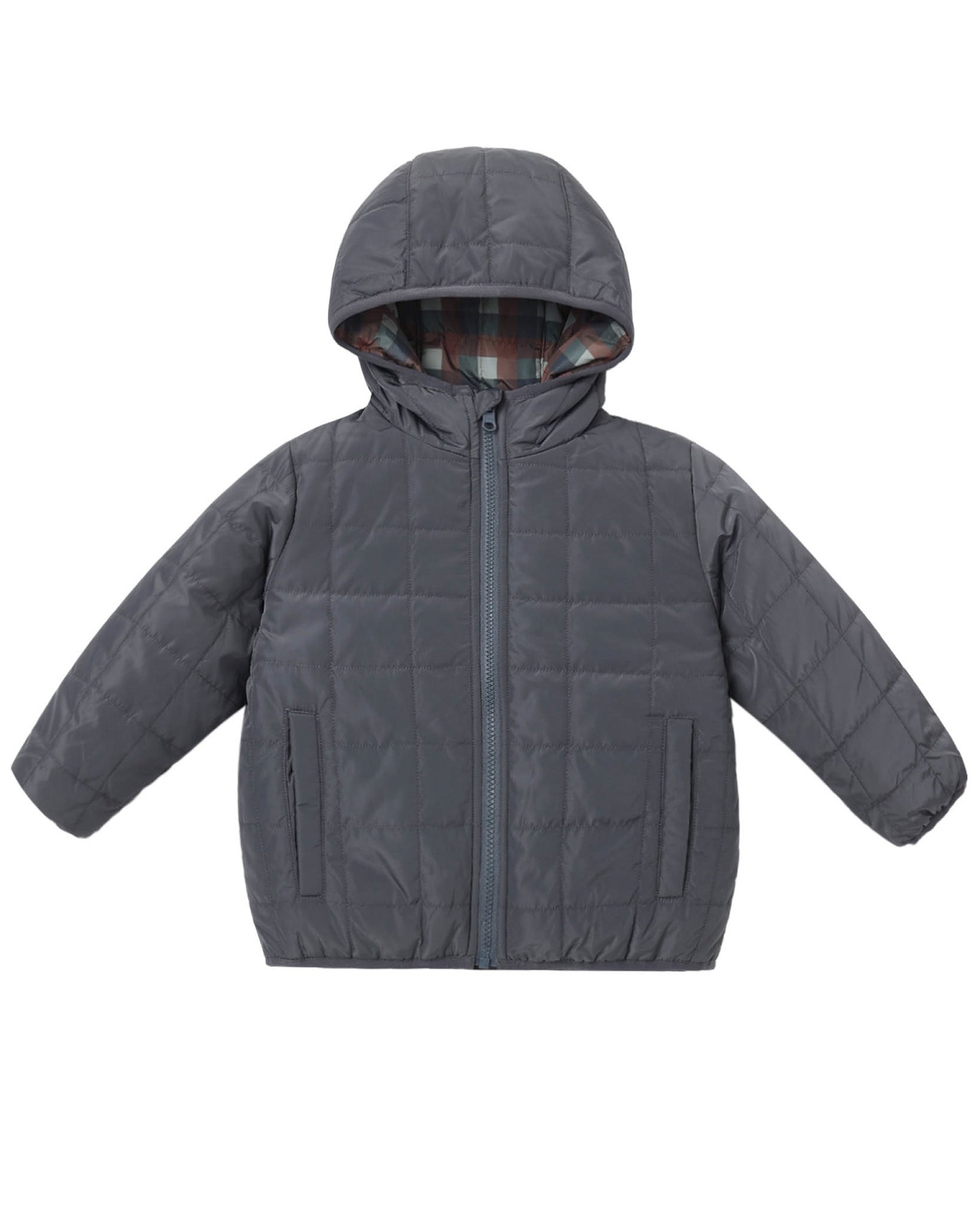 Midnight Check Lightweight Reversible Jacket