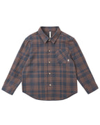 Midnight Plaid Collared Long Sleeve Shirt