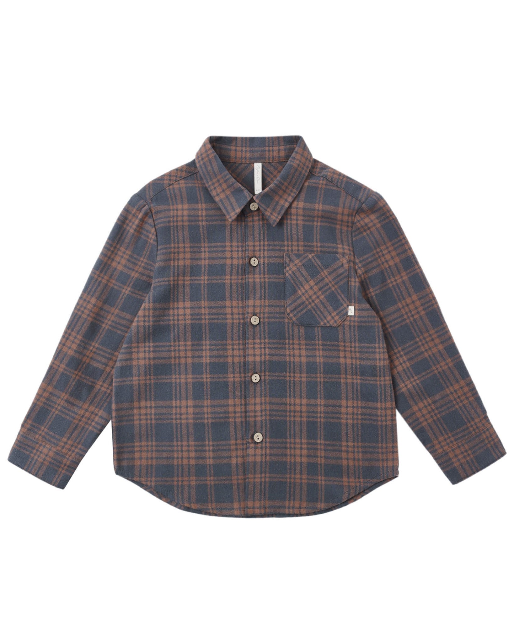 Midnight Plaid Collared Long Sleeve Shirt