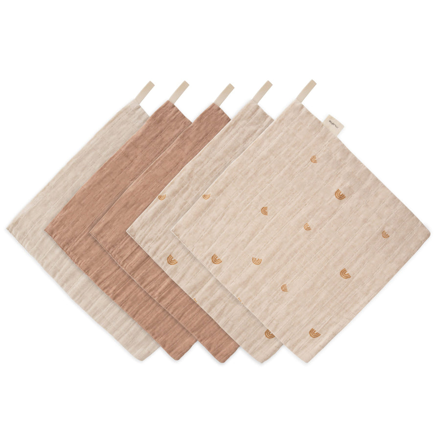 Rainbows Muslin Cotton Washcloth (5-Pack)