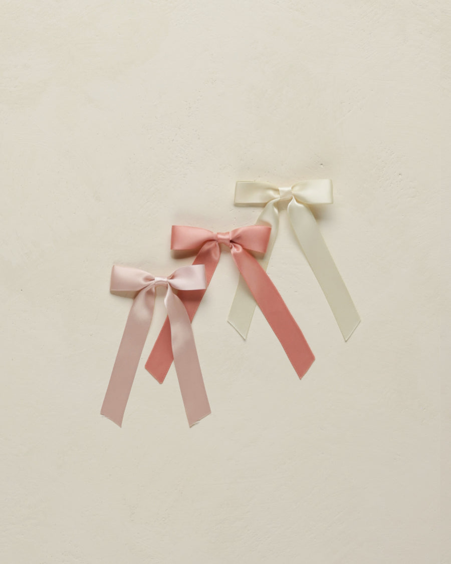 Bubblegum, Lipstick & Natural Satin Bow Set