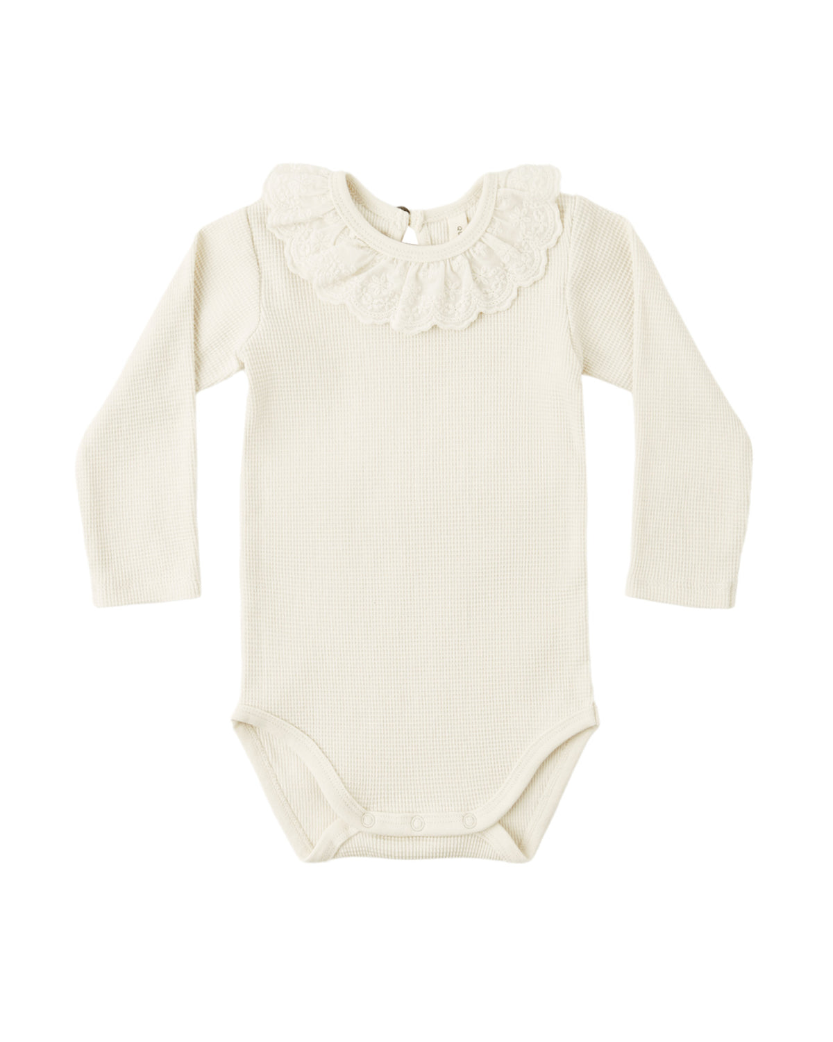 Natural Ruffle Collar Bodysuit