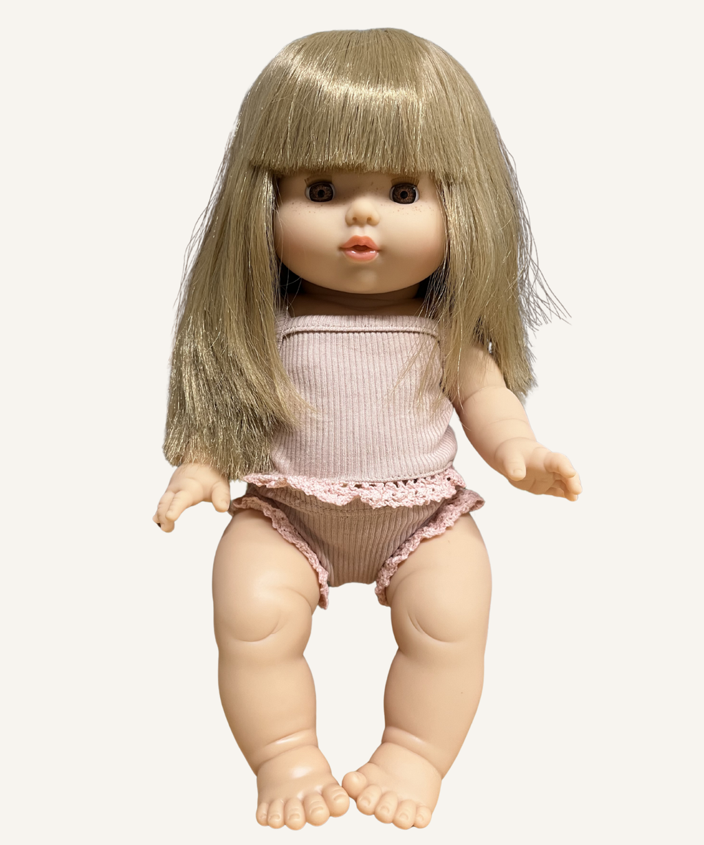 Baby Nina with Petal Pink Ribbed Set (34cm)