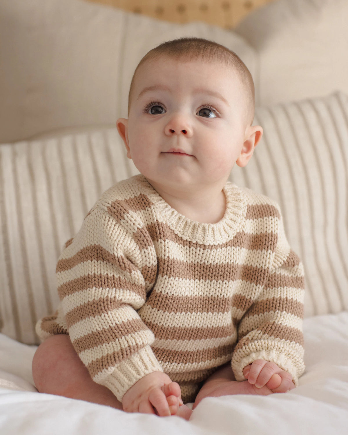 Almond Stripe Rex Romper