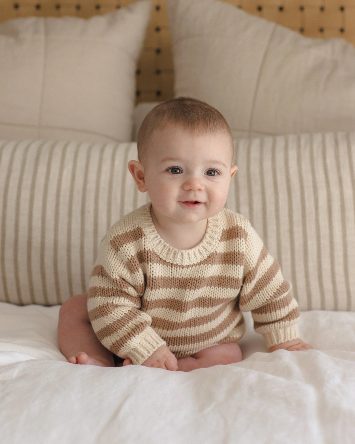 Almond Stripe Rex Romper