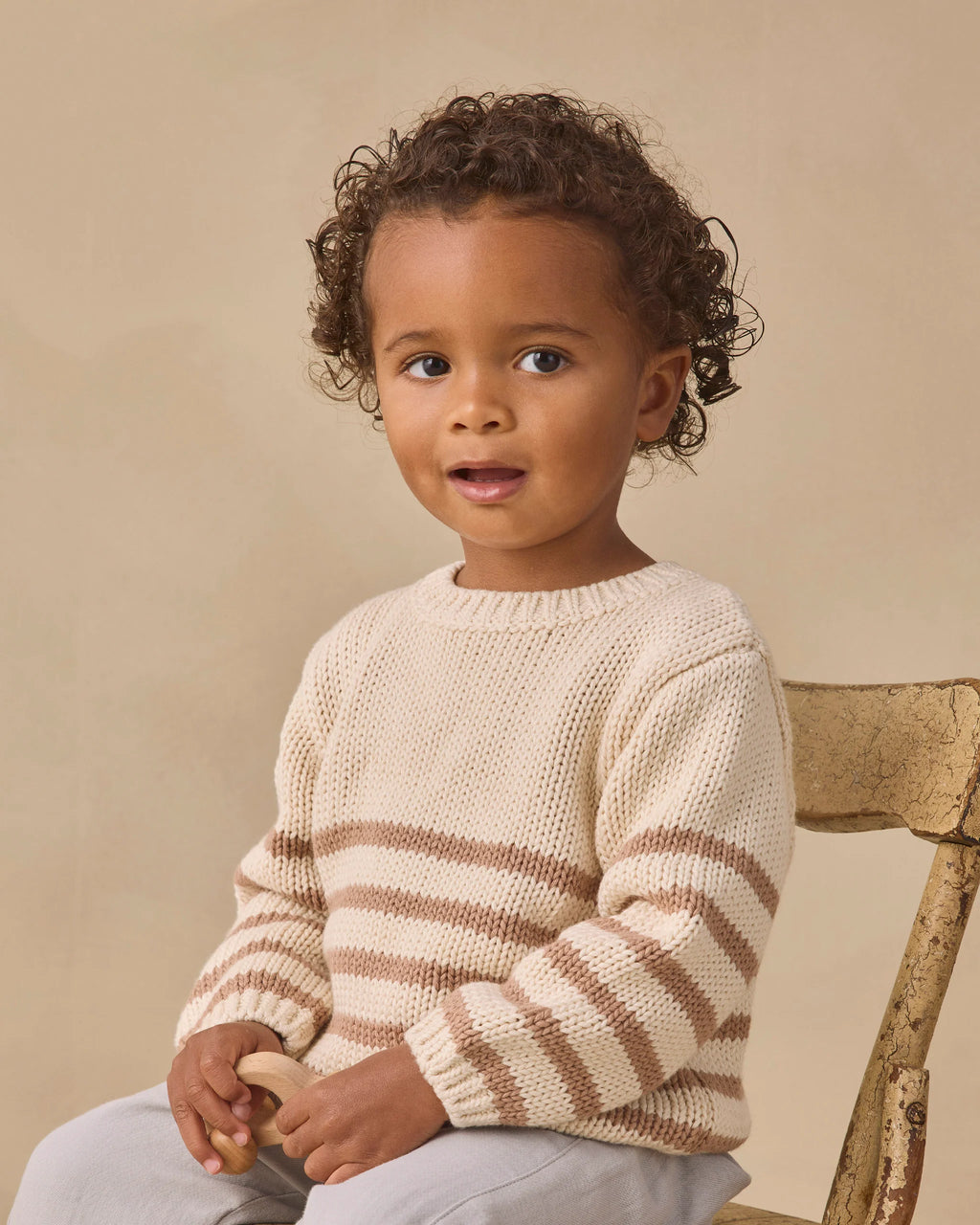 Almond Stripe Rex Sweater