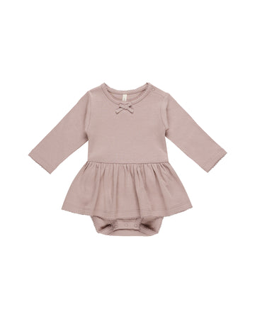 Mauve Pointelle Skirted Bodysuit