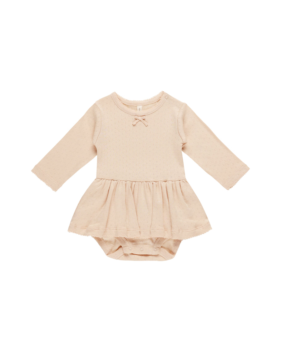 Shell Pointelle Skirted Bodysuit