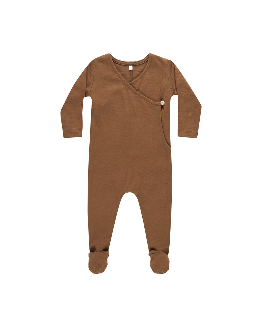 Cinnamon Pointelle Wrap Footie