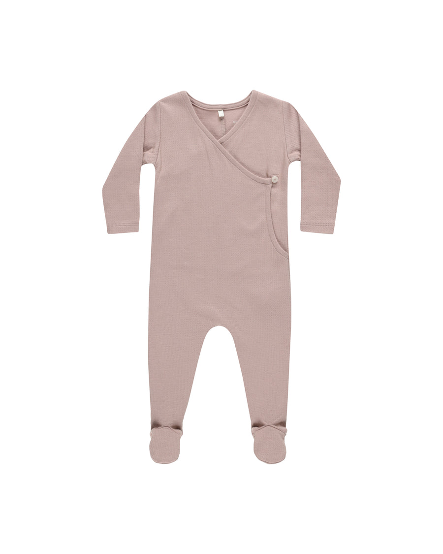 Mauve Pointelle Wrap Footie