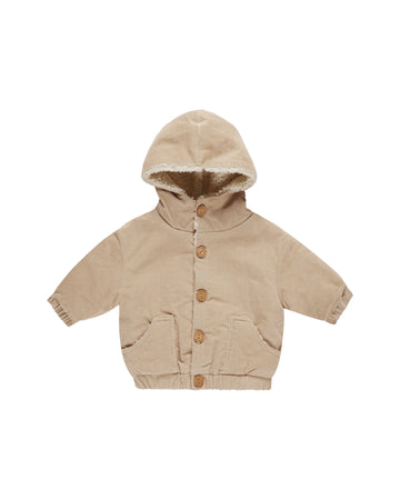 Latte Corduroy Hooded Jacket