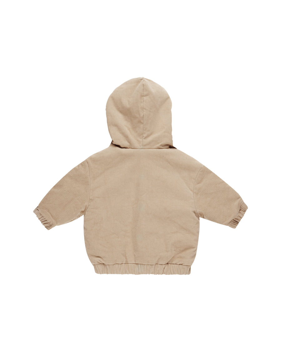 Latte Corduroy Hooded Jacket