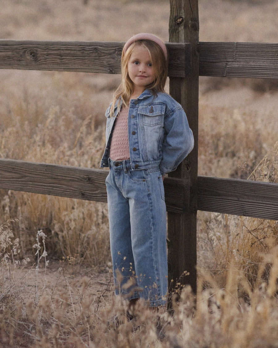 Light Washed Denim Straight Leg Pant