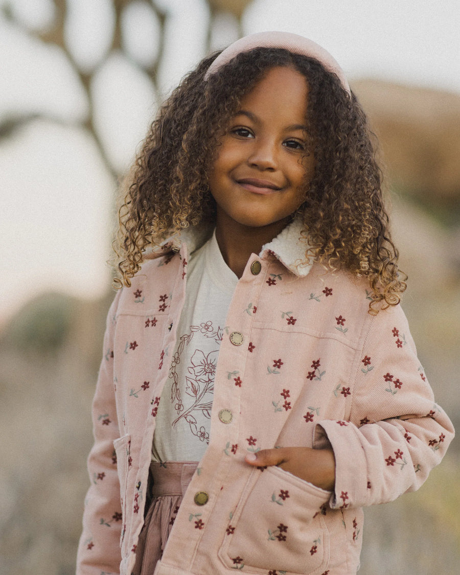 Blossom Embroidery Corduroy Jacket