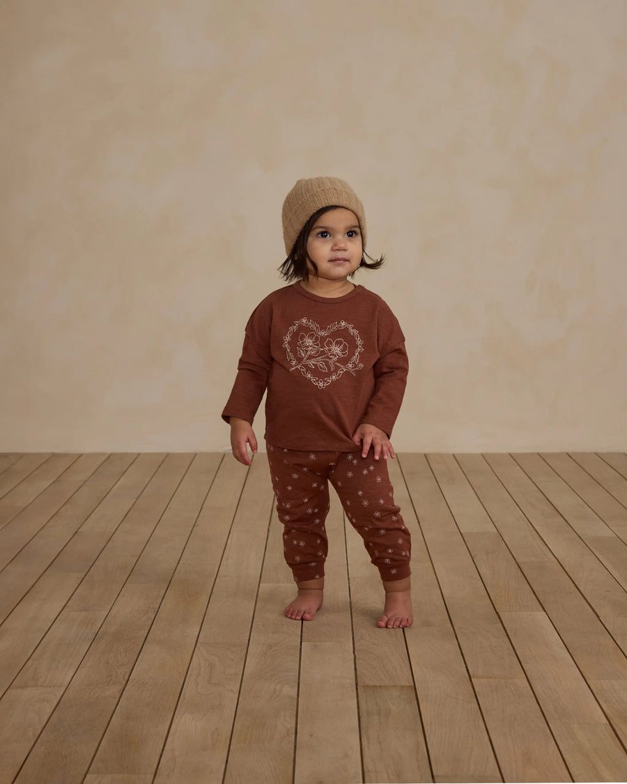 Posey Heart Long Sleeve Tee & Pant Set