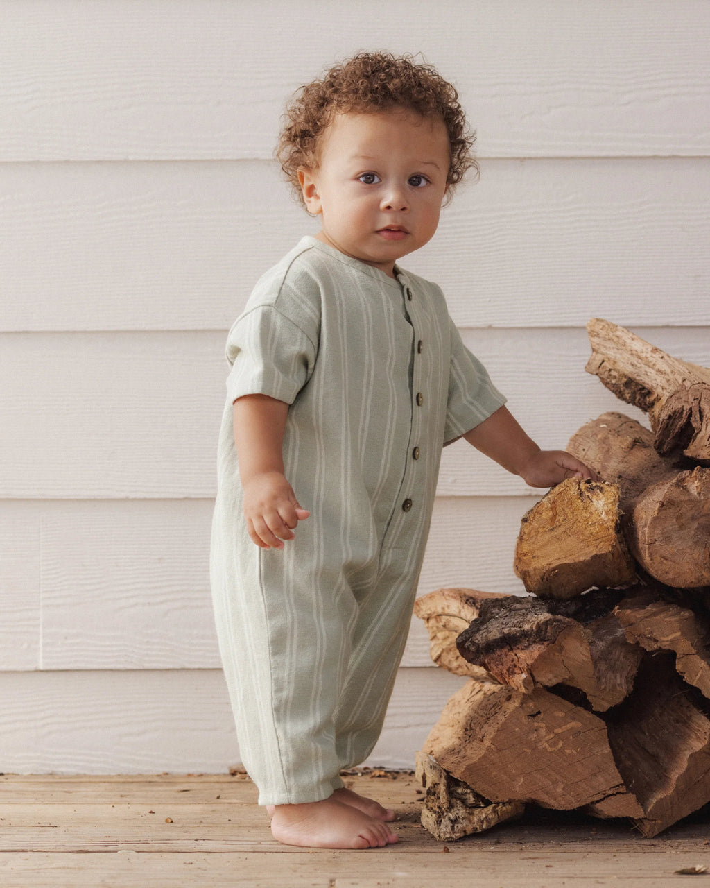 Sage Pinstripe Hayes Jumpsuit