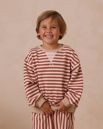 Poppy Stripe Oversized Crew