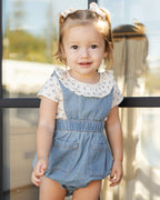 Washed Blue Denim Romper
