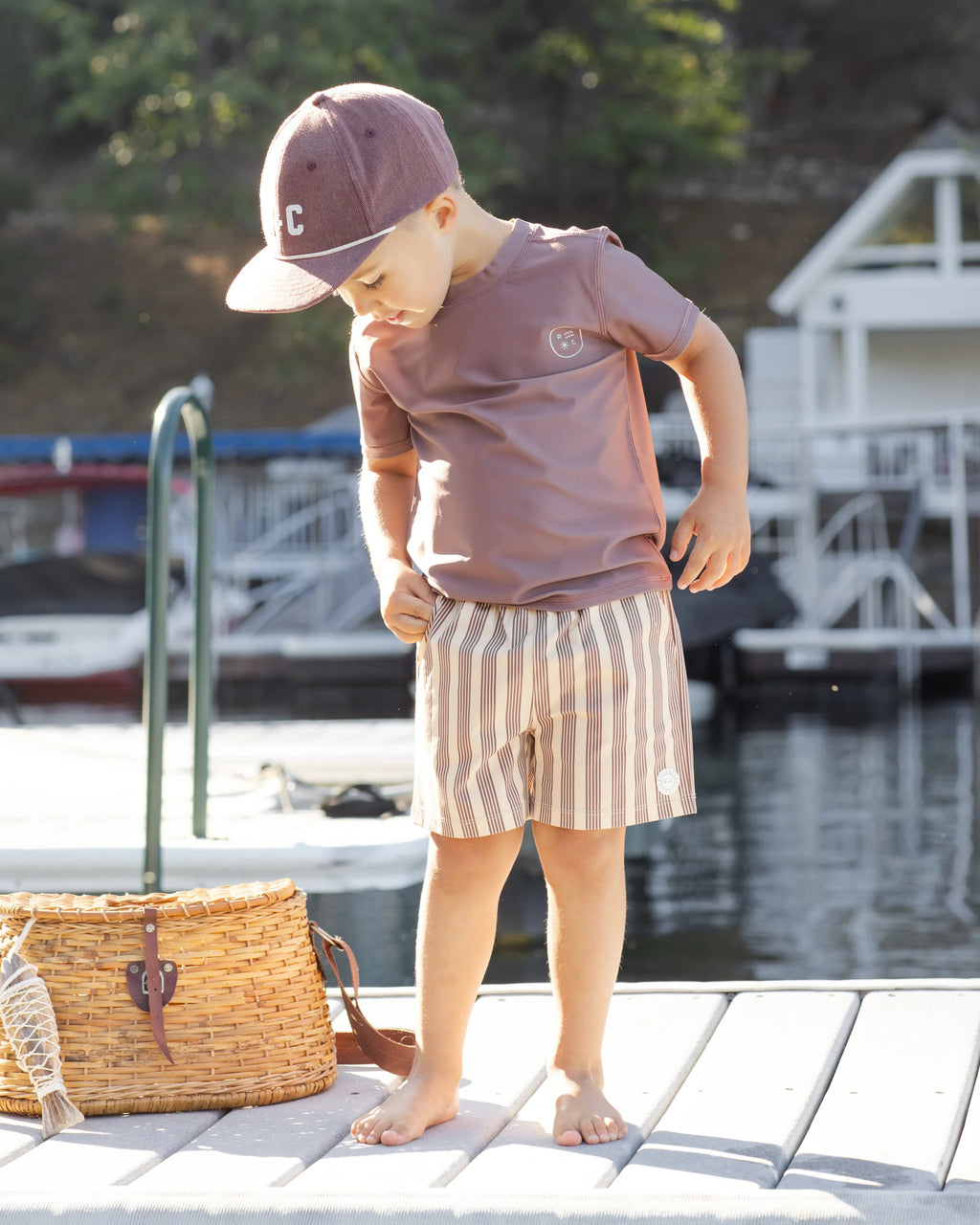 Brown Butterscotch Stripe Boardshort