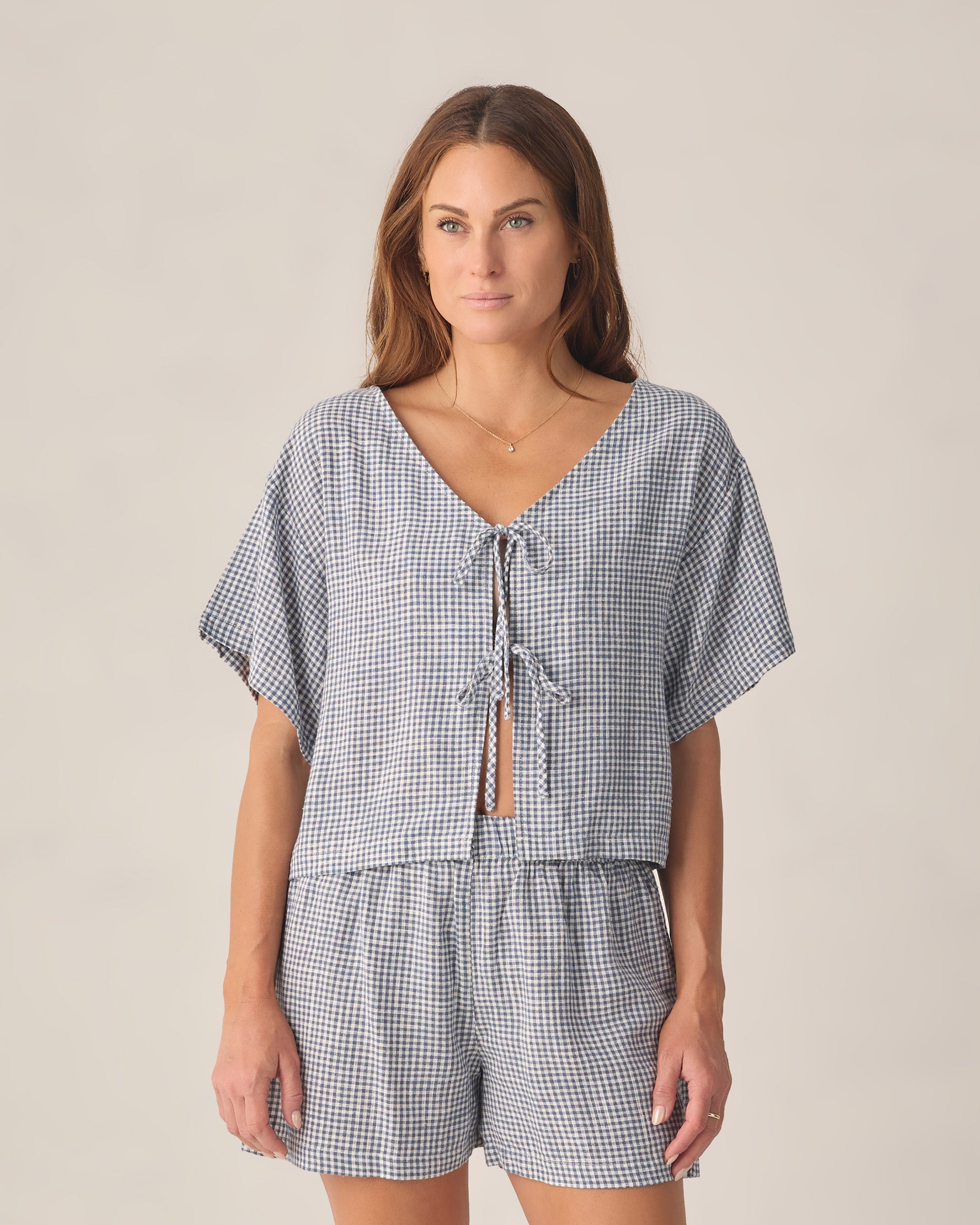 Women’s Marine Gingham Juniper Set