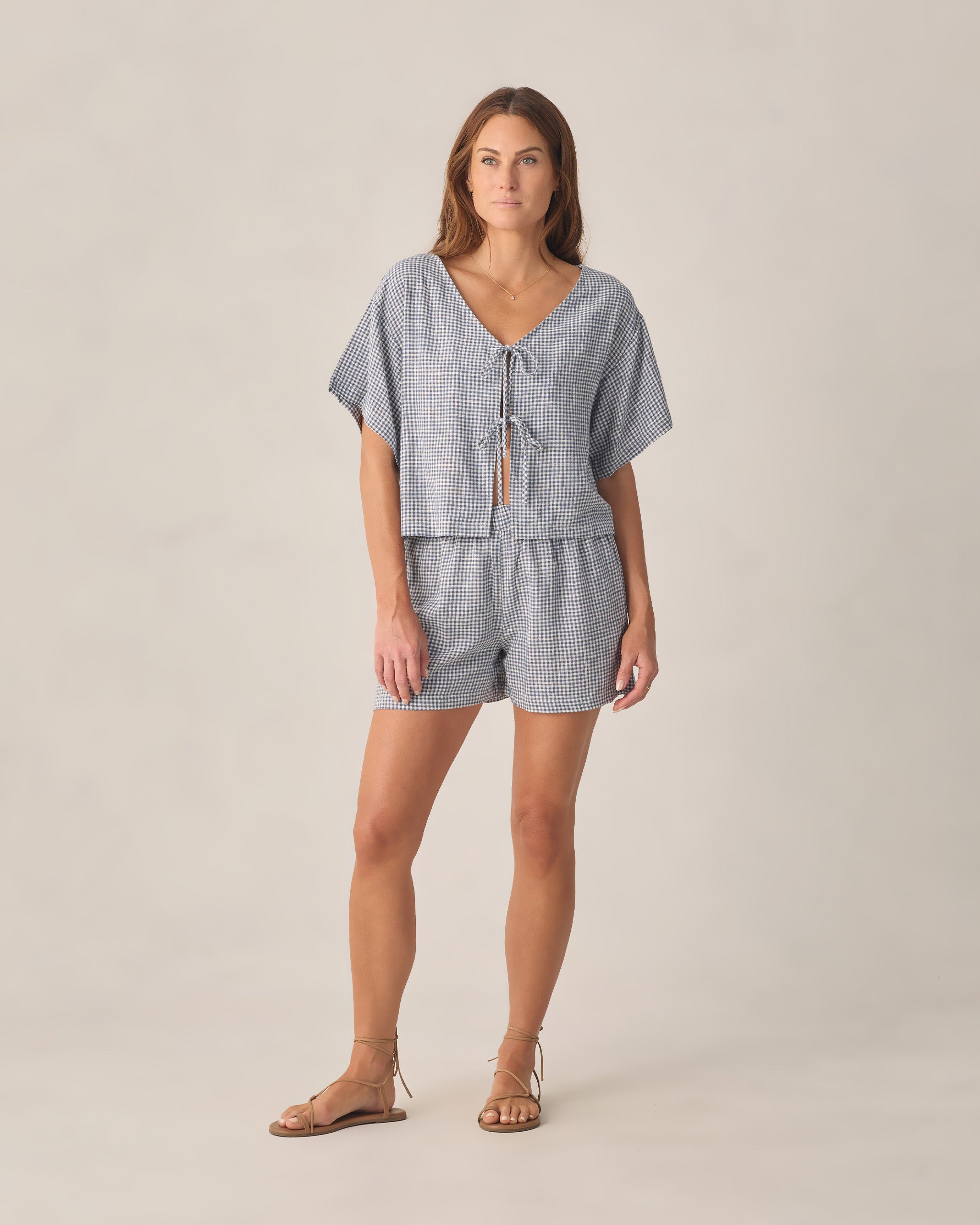 Women’s Marine Gingham Juniper Set
