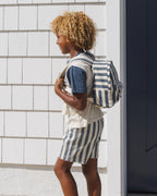 Navy Stripe Mini Backpack