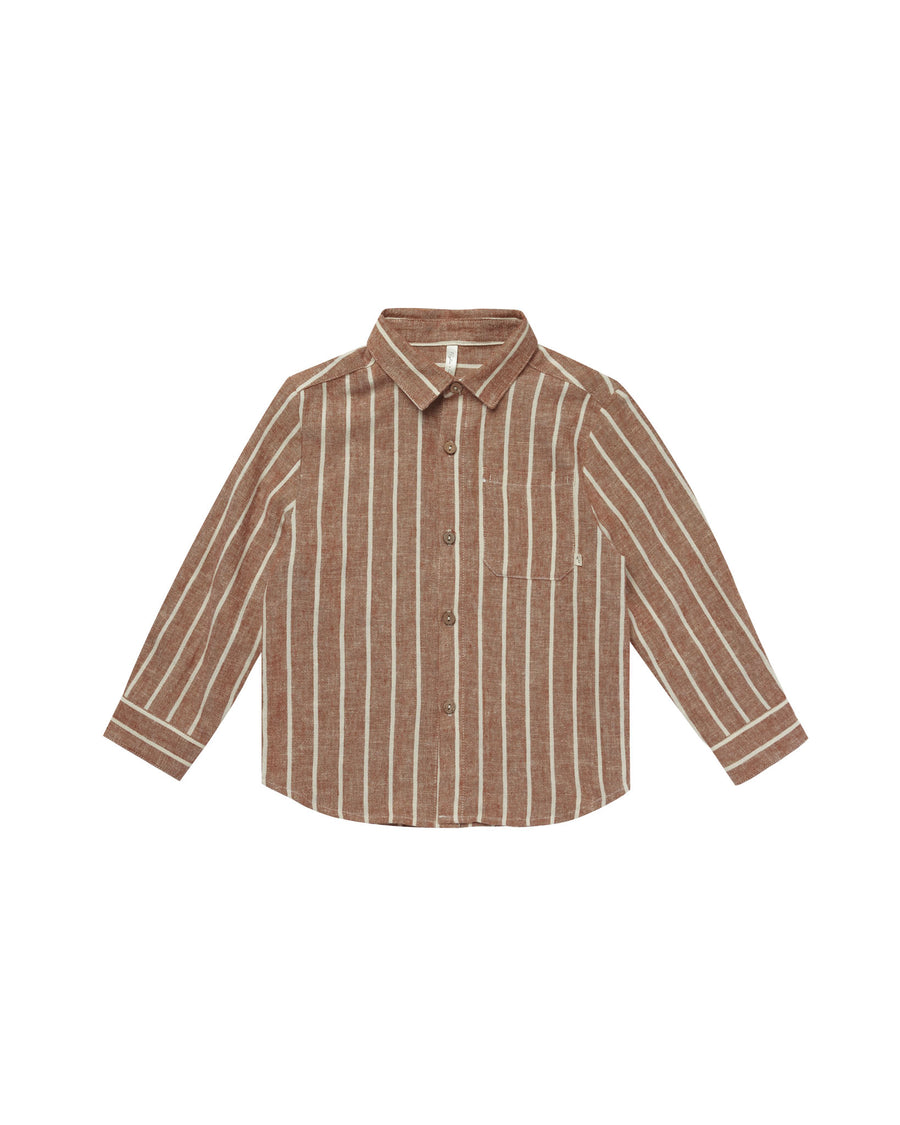 Cedar Pinstripe Collared Long Sleeve Shirt