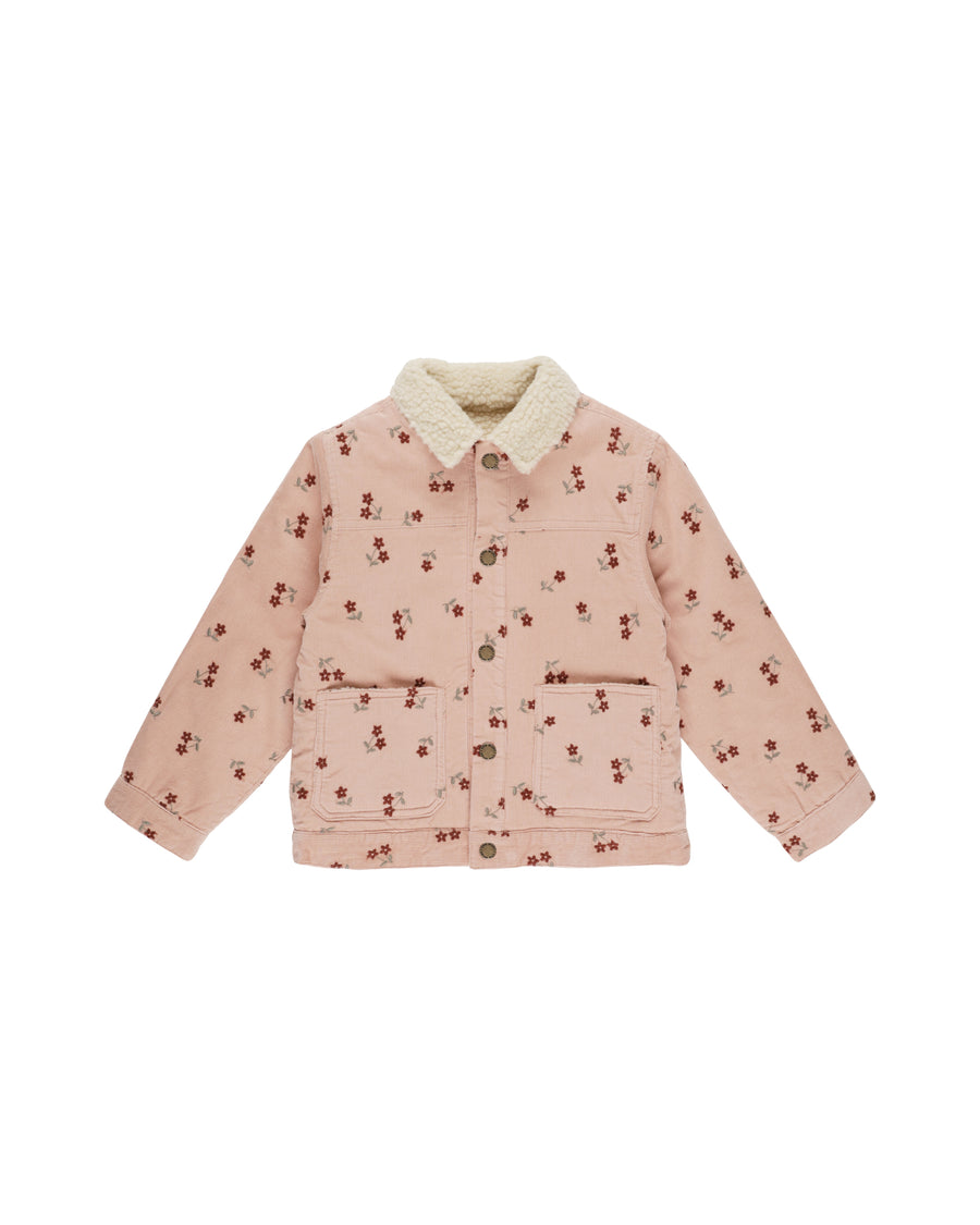 Blossom Embroidery Corduroy Jacket