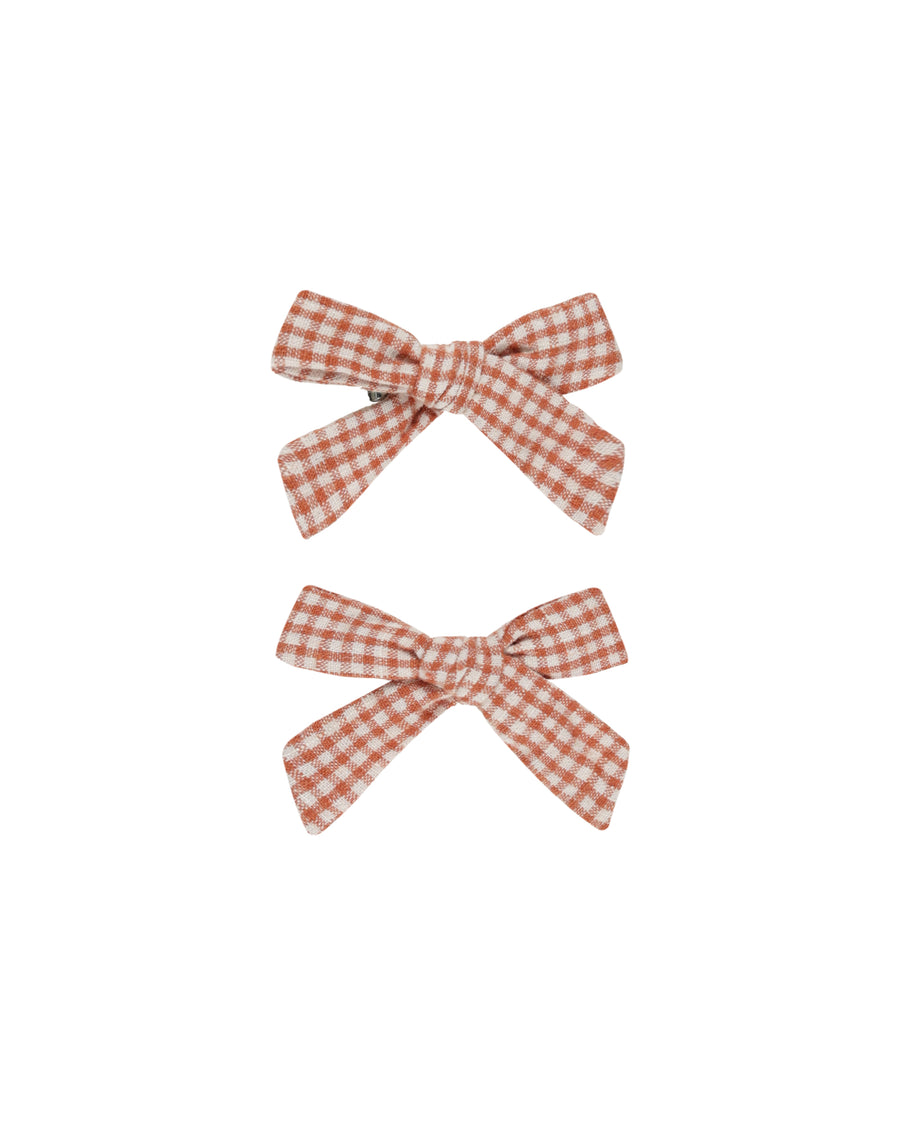 Poppy Gingham Bow Set