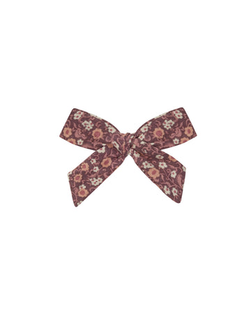 Plum Floral Bow