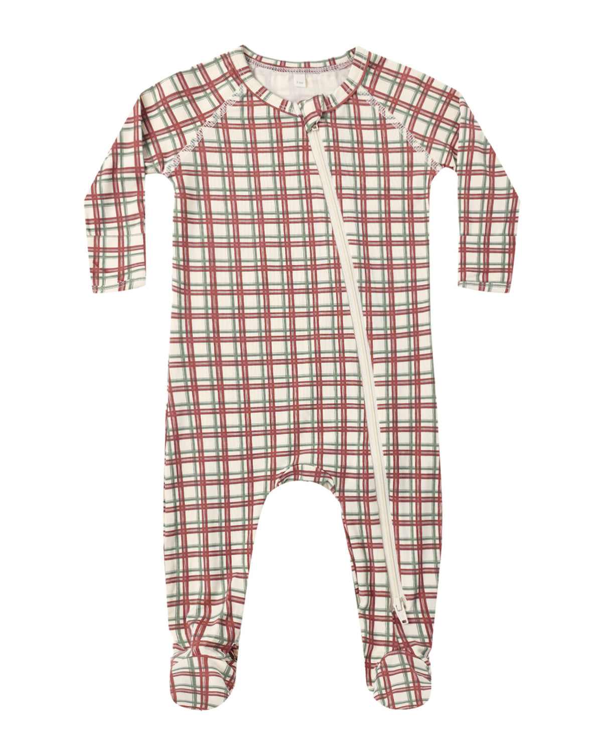 Redwood Check Bamboo Long Sleeve Zipper Sleeper