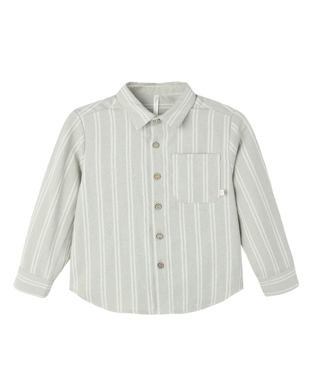 Sage Pinstripe Collared Long Sleeve Shirt