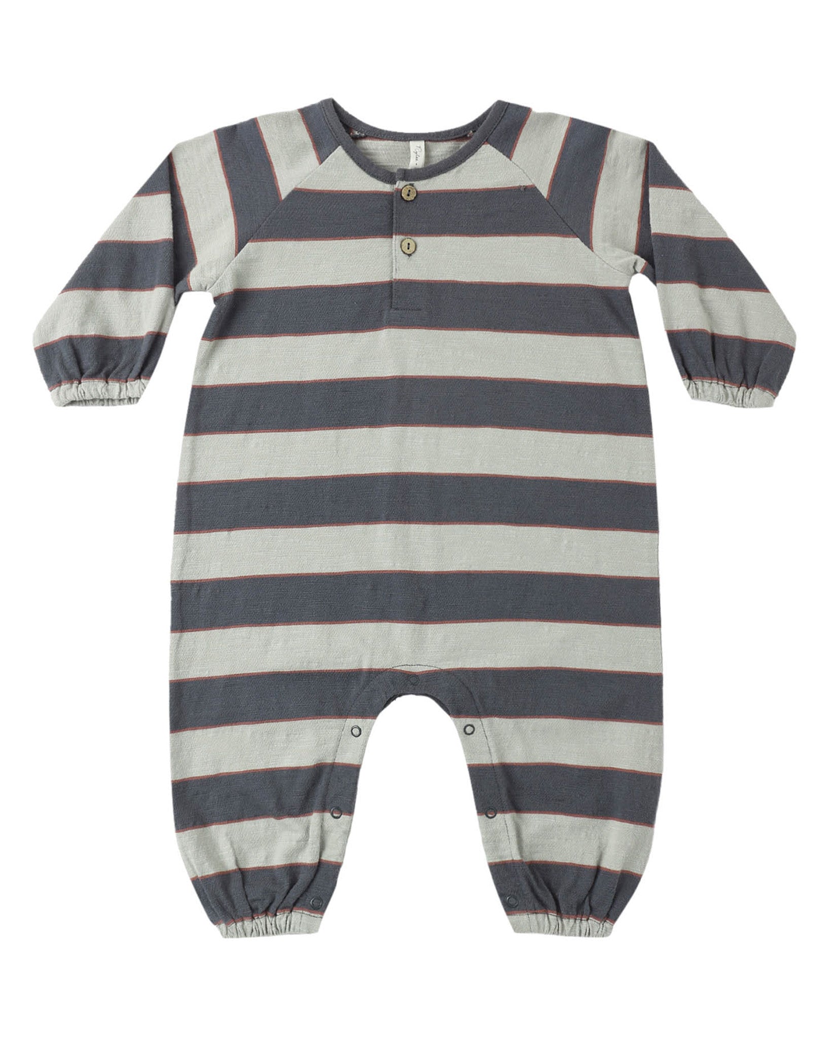 Sage Stripe Henley Romper